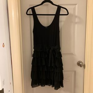 H&M black bow ruffles dress size M